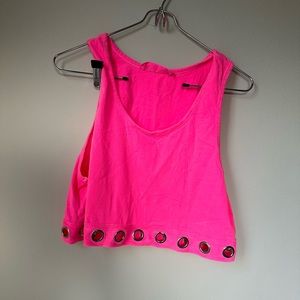 Emma & Sam neon pink swing crop top xs